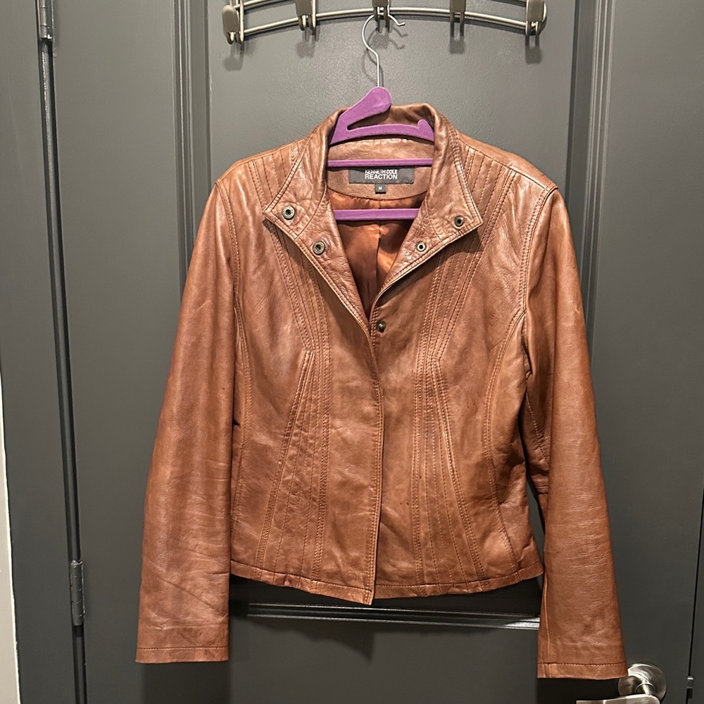 Kenneth Cole Brown Leather Jacket